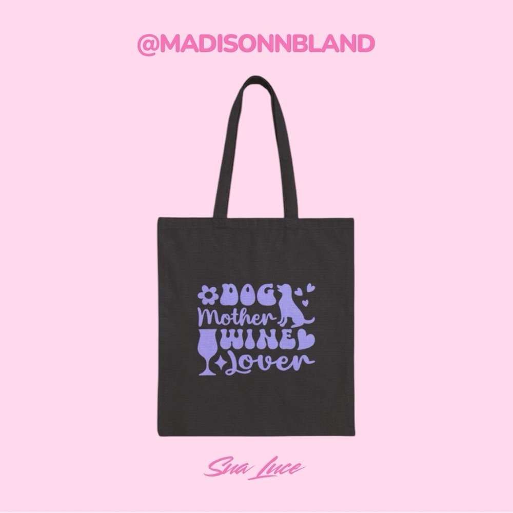 Dog Lover/Cat Lover Cotton Tote Bag - Available in Beige, Pink, Brown, & Black